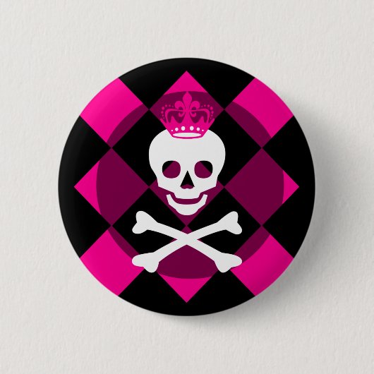 Mod Skull Pinz Ronde Button 5,7 Cm (Voorkant)