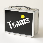 Mod Slant Wit Geel TENNIS Tekst op Cool Black (Voorkant)