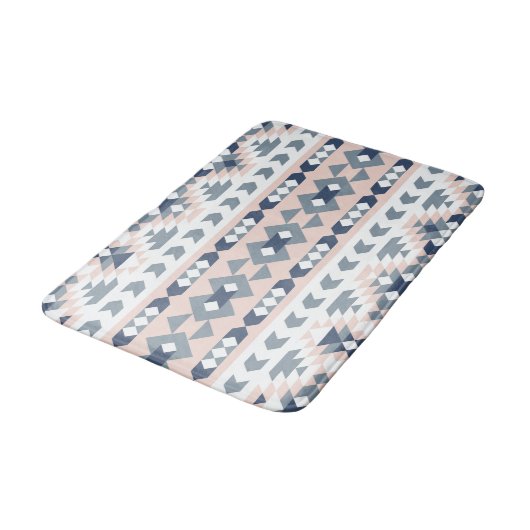 Mod Southwest Geometric Navy Blush Badmat (Gekanteld)
