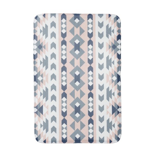 Mod Southwest Geometric Navy Blush Badmat (Voorkant Verticaal)