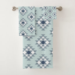 Mod Southwest Geometric Navy Mint Bad Handdoek