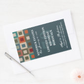 Mod Squares Verjaardagswijn - Blauw (750ml) Rechthoekige Sticker (Envelop)