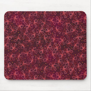 Mod Starburst Maroon en roze Muismat
