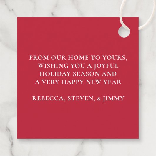 Mod Stars, Mid-Century Modern Retro kerstcadeau Bedankjes Labels (Achterkant)