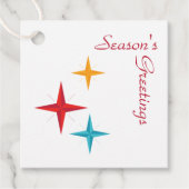 Mod Stars, Mid-Century Modern Retro kerstcadeau Bedankjes Labels (Voorkant)
