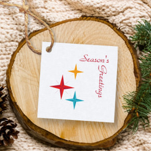 Mod Stars, Mid-Century Modern Retro kerstcadeau Bedankjes Labels