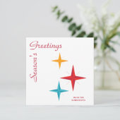 Mod Stars, Mid-Century Modern Retro Kerstmis Feestdagenkaart (Staand voorkant)