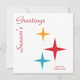 Mod Stars, Mid-Century Modern Retro Kerstmis Feestdagenkaart