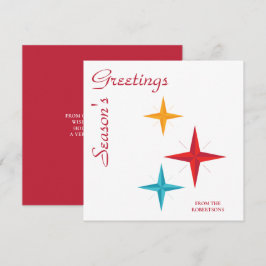 Mod Stars, Mid-Century Modern Retro Kerstmis Feestdagenkaart