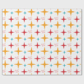 Mod sterren Kerstmis, Retro Mid-Century Modern Cadeaupapier (Vlak)