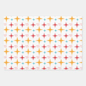 Mod sterren Kerstmis, Retro Mid-Century Modern Inpakpapier Vel (Voorkant)