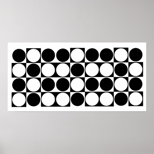 Mod Stippen Black & White Designer Afdrukken Poster (Voorkant)