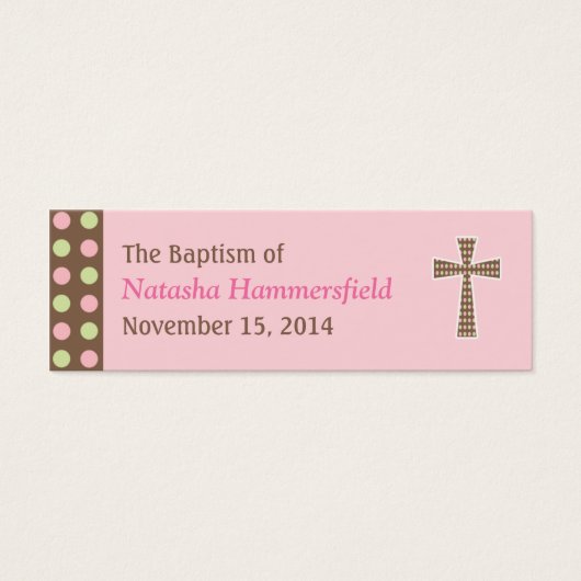 Mod Stippen Doop Klein Label Mini Visitekaartjes (Voorkant)