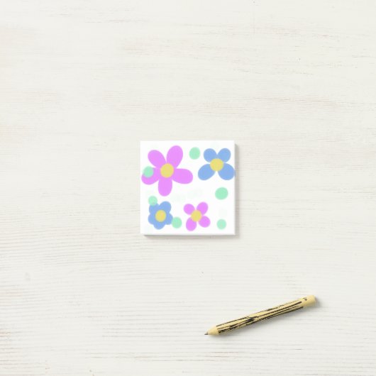 Mod Stippen Floral Print Post-it® Notes (Op bureau)