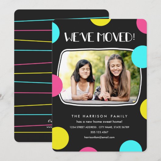 Mod Stippen Foto Moving Announement Aankondiging (Voorkant / Achterkant)