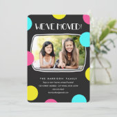 Mod Stippen Foto Moving Announement Aankondiging (Staand voorkant)