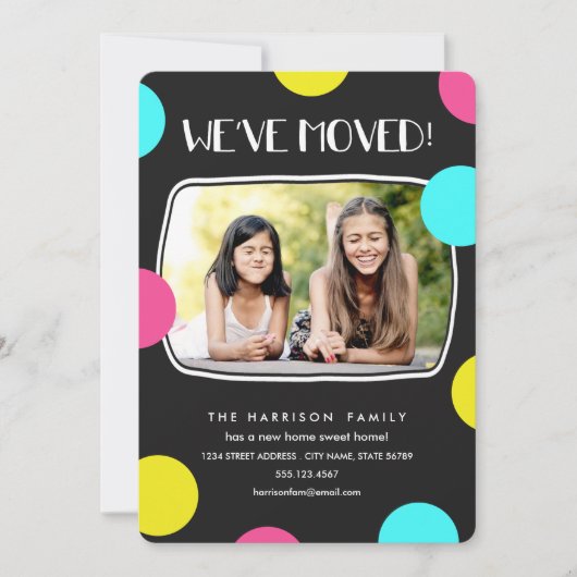 Mod Stippen Foto Moving Announement Aankondiging (Voorkant)