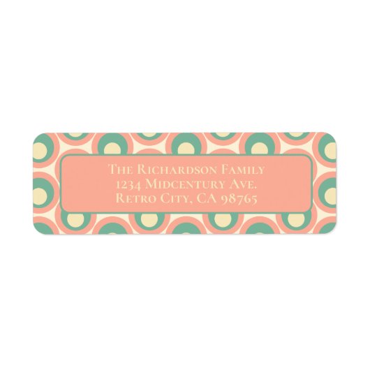 Mod Stippen Retro Esthetische Blush Roze en Blauwg Etiket (Voorkant)