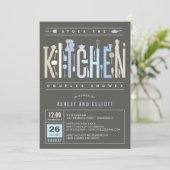 Mod Stock De Keuken Koppels Douche Party Uitnodige Kaart (Staand voorkant)