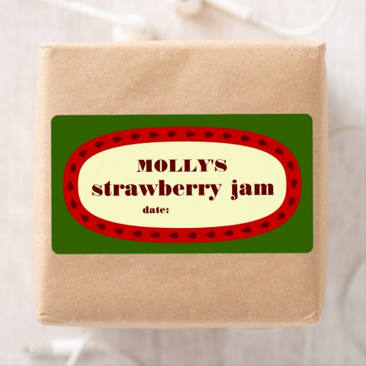 Mod Strawberry Jam Home Inblikken Jar Label (Insitu)