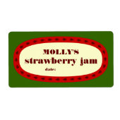 Mod Strawberry Jam Home Inblikken Jar Label (Voorkant)