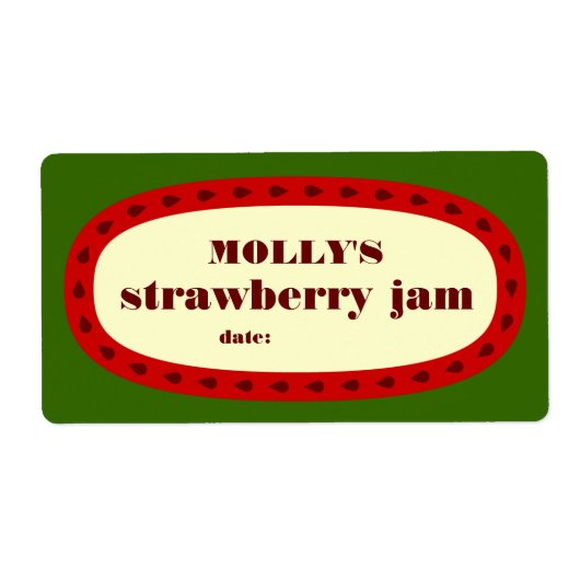 Mod Strawberry Jam Home Inblikken Jar Label (Voorkant)