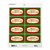 Mod Strawberry Jam Home Inblikken Jar Label (Full Sheet)