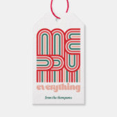 Mod Stripe Merry Alles Red en Green Gift Label Cadeaulabel (Voorkant)