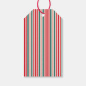 Mod Stripe Merry Alles Red en Green Gift Label Cadeaulabel (Achterkant)