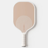 Mod striped Arch Neutrale Kleuren Aangepaste tekst Pickleball Paddle (Achterkant)