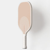 Mod striped Arch Neutrale Kleuren Aangepaste tekst Pickleball Paddle (Links)