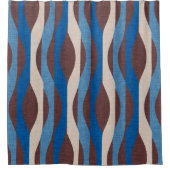 Mod Stripes Blue Douchegordijn (Voorkant)