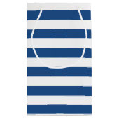 Mod Stripes en Dressy Dark Blue Monogramname Name Klein Cadeauzakje (Achterkant)