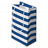 Mod Stripes en Dressy Dark Blue Monogramname Name Klein Cadeauzakje (Achterkant Gekanteld)