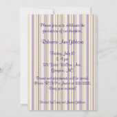Mod Stripes Graduation Party nodigt Paars en goud  Kaart (Achterkant)