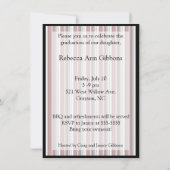 Mod Stripes Graduparty nodigt Red Black uit Kaart (Achterkant)