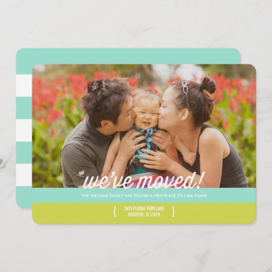 Mod Stripes Moving Announcement Aankondiging (Voorkant / Achterkant)