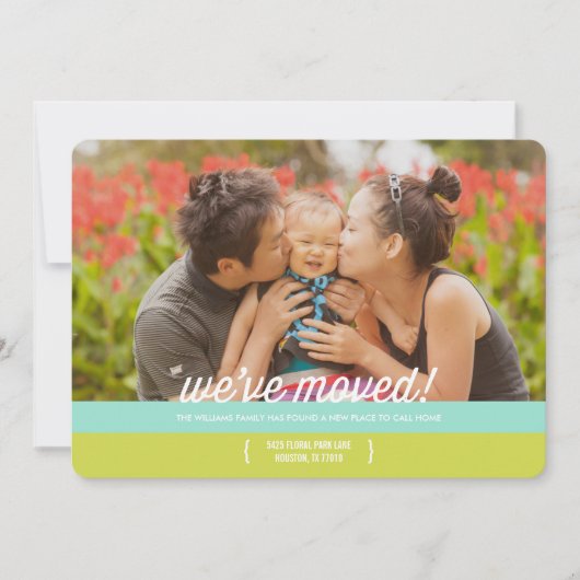 Mod Stripes Moving Announcement Aankondiging (Voorkant)