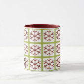 Mod Style Red Green Snowflake Pattern Holiday Mokk Mok (Midden)