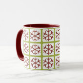 Mod Style Red Green Snowflake Pattern Holiday Mokk Mok (Voorkant links)
