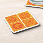 Mod Sun Gezichten Oranje Onderzetter 2 (Linkerzijde)