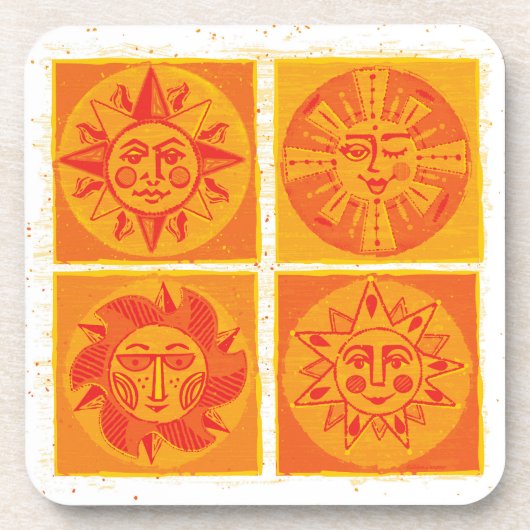 Mod Sun Gezichten Oranje Onderzetter 2 (Voorkant)