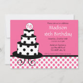 Mod Sweet Sixteen Birthday Party Invitation Kaart (Voorkant)