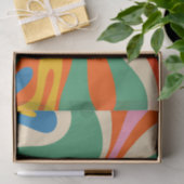 Mod Swirl Retro Trippy Colorful Abstract Patroon Tissuepapier (Geschenk)