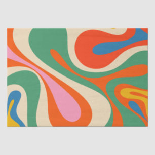 Mod Swirl Retro Trippy Colorful Abstract Patroon Tissuepapier