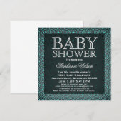 Mod Swirls Baby shower Invite, Aqua Kaart (Voorkant / Achterkant)