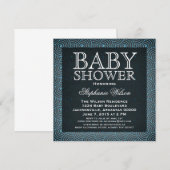Mod Swirls Baby shower Invite, Blue Kaart (Voorkant / Achterkant)