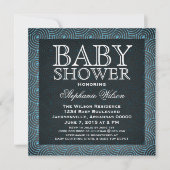 Mod Swirls Baby shower Invite, Blue Kaart (Voorkant)