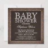 Mod Swirls Baby shower Invite, Coral Kaart (Voorkant)