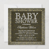 Mod Swirls Baby shower Invite, Geel Kaart (Voorkant)